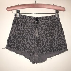 BDG Leopard print high rise cheeky shorts